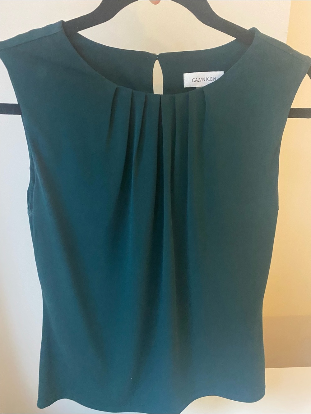 Calvin Klein Women's Teal Pleated Shell Top